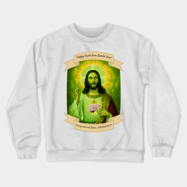 Zombie Jesus Crewneck Sweatshirt by BishopCras